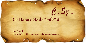 Czitron Szórád névjegykártya